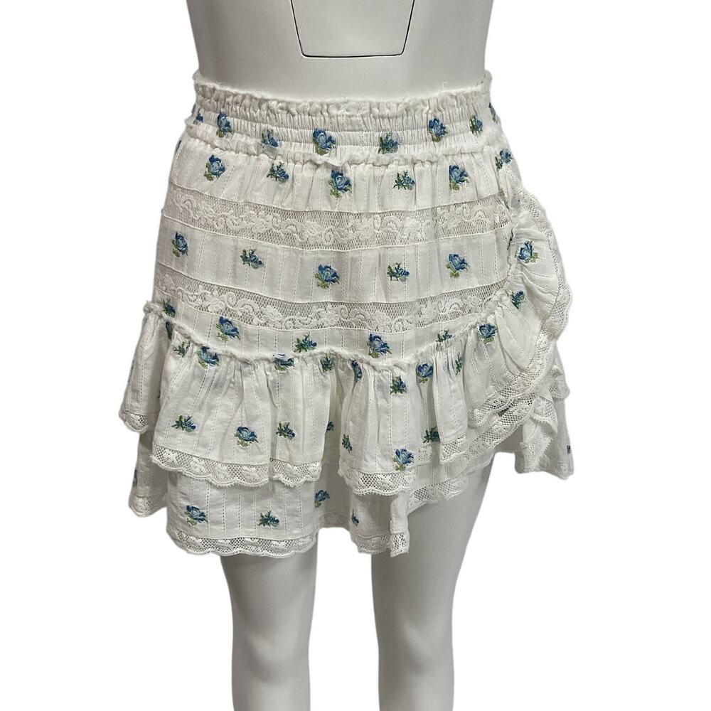 Loveshackfancy Embroidered Icy Breeze Agnessa Skirt Size M - Picture 2 of 5